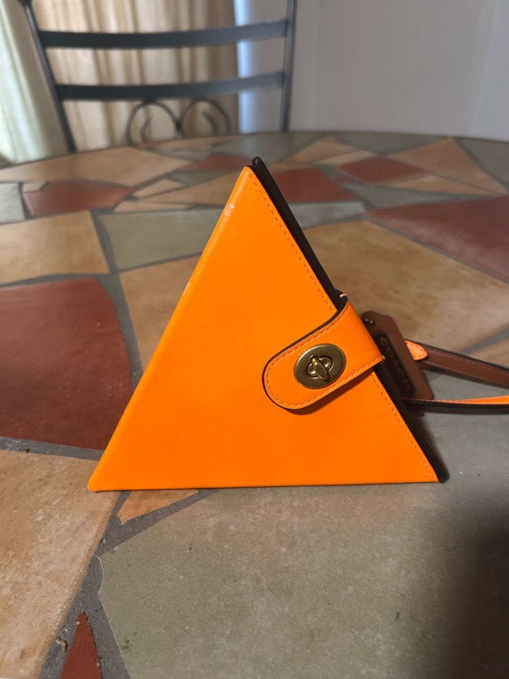Rare Coach “City Blocks Triangle Bag” in Orange. C0304. - Picture 2 of 6